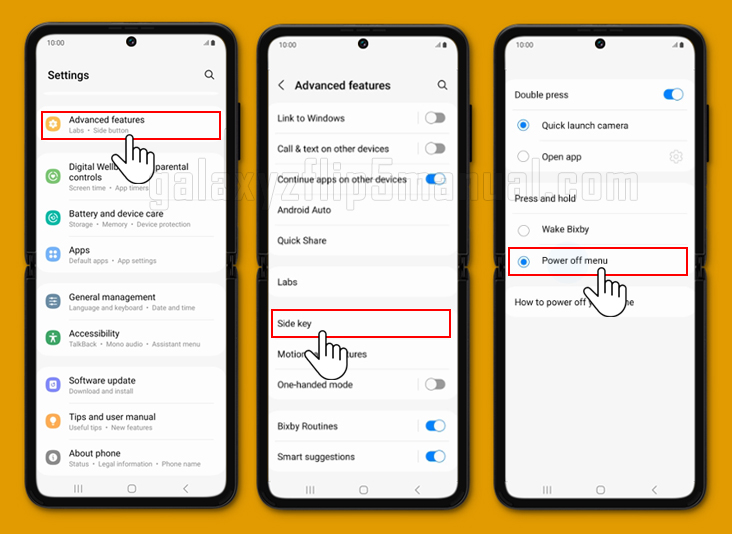 How to Power Off your Samsung Flip 6 Using the Side Key Functions